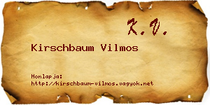 Kirschbaum Vilmos névjegykártya